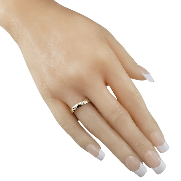 14 Karat Yellow Gold and Diamond Wedding Band Ring Size 6.75 #18843 - Picture 7 of 8